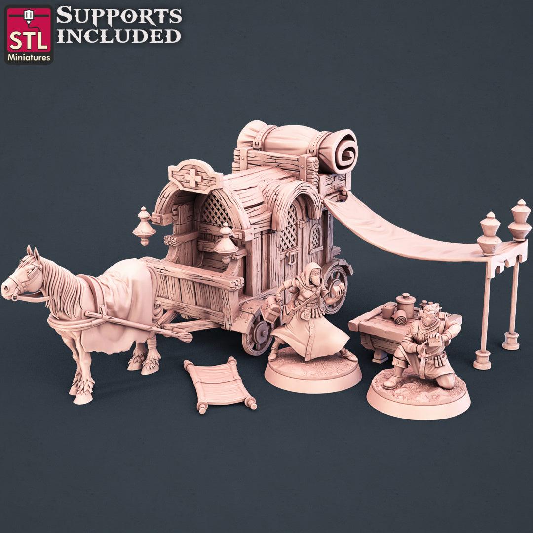 3D Printed STL Miniatures Battlefield Medic Set 28mm - 32mm War Gaming D&D - 3D Printing Boss 