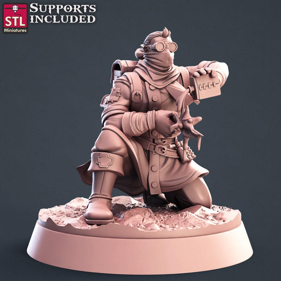 3D Printed STL Miniatures Battlefield Medic Set 28mm - 32mm War Gaming D&D - 3D Printing Boss 