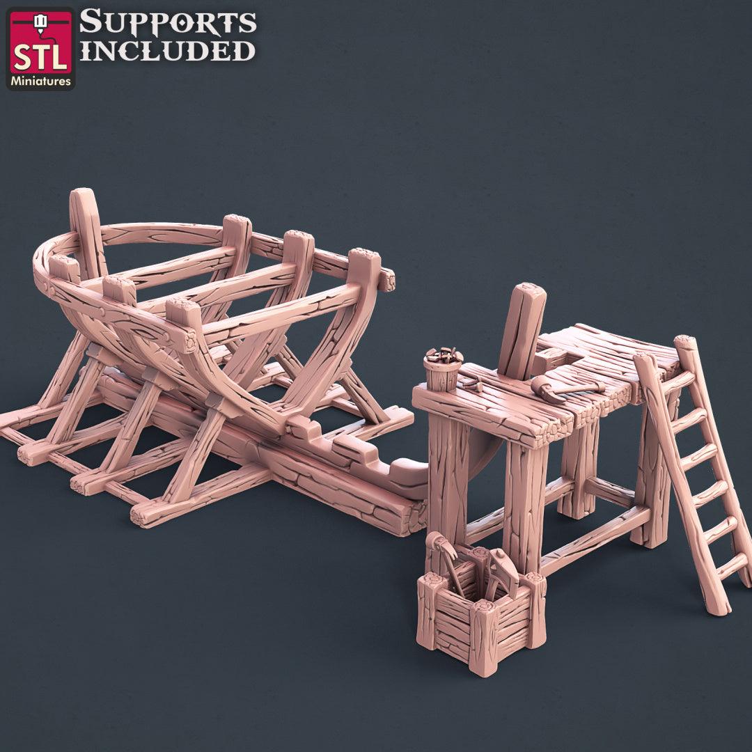3D Printed STL Miniatures Boat Builder Set 28mm - 32mm War Gaming D&D - 3D Printing Boss 