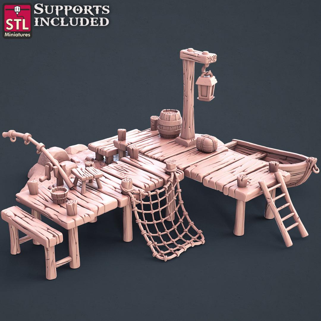 3D Printed STL Miniatures Boat Builder Set 28mm - 32mm War Gaming D&D - 3D Printing Boss 