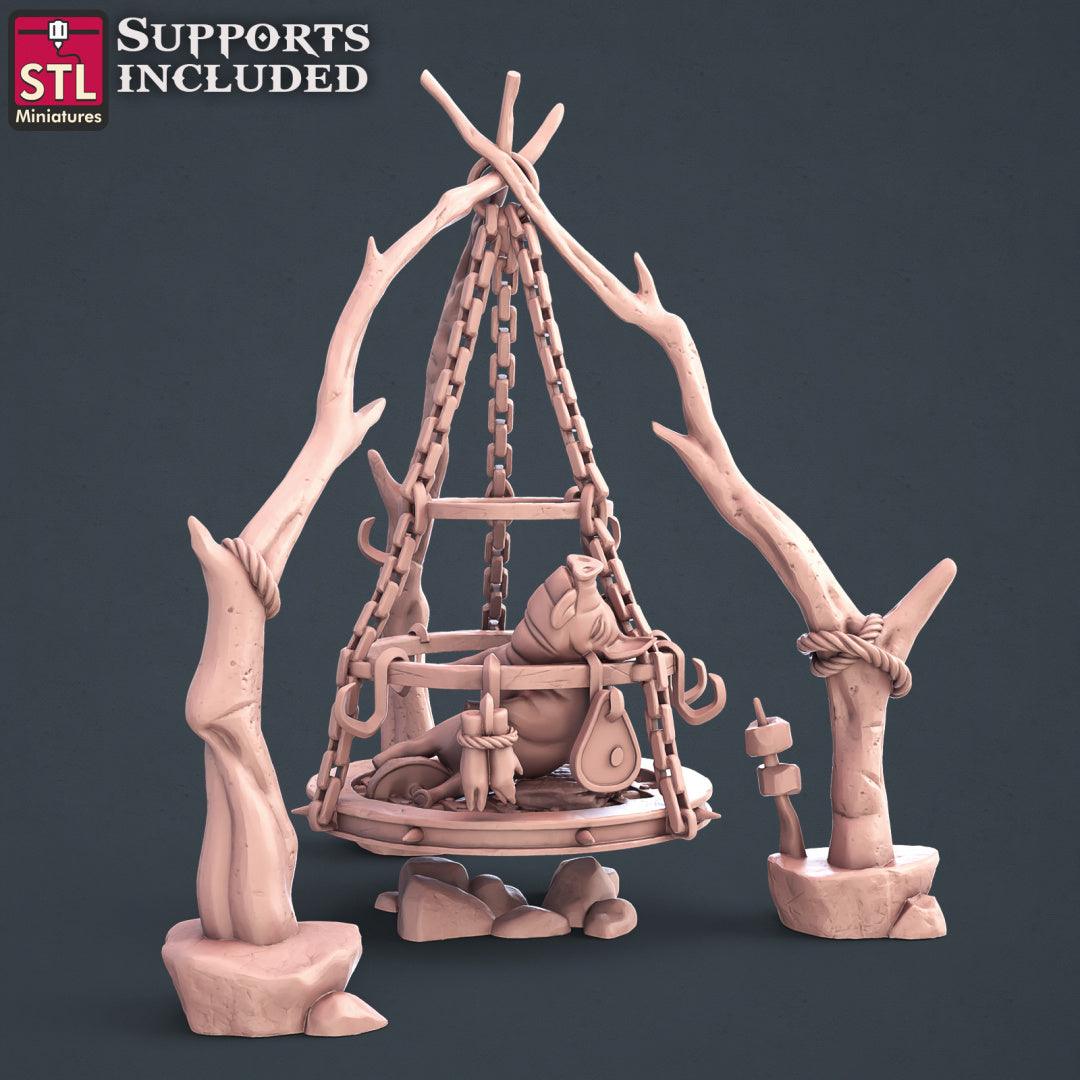 3D Printed STL Miniatures Butcher Set 28mm - 32mm War Gaming D&D - 3D Printing Boss 