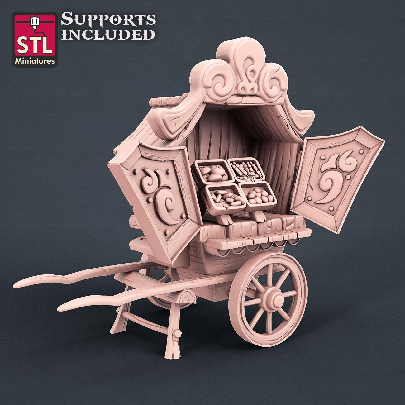 3D Printed STL Miniatures Carnival Set 28mm - 32mm War Gaming D&D - 3D Printing Boss 
