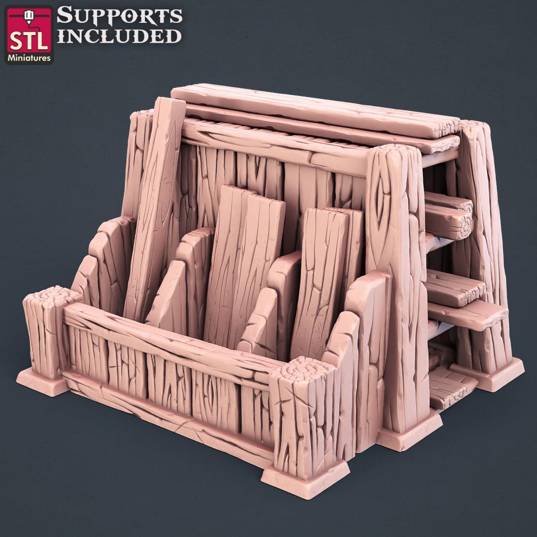 3D Printed STL Miniatures Carpenter Set 28mm - 32mm War Gaming D&D - 3D Printing Boss 