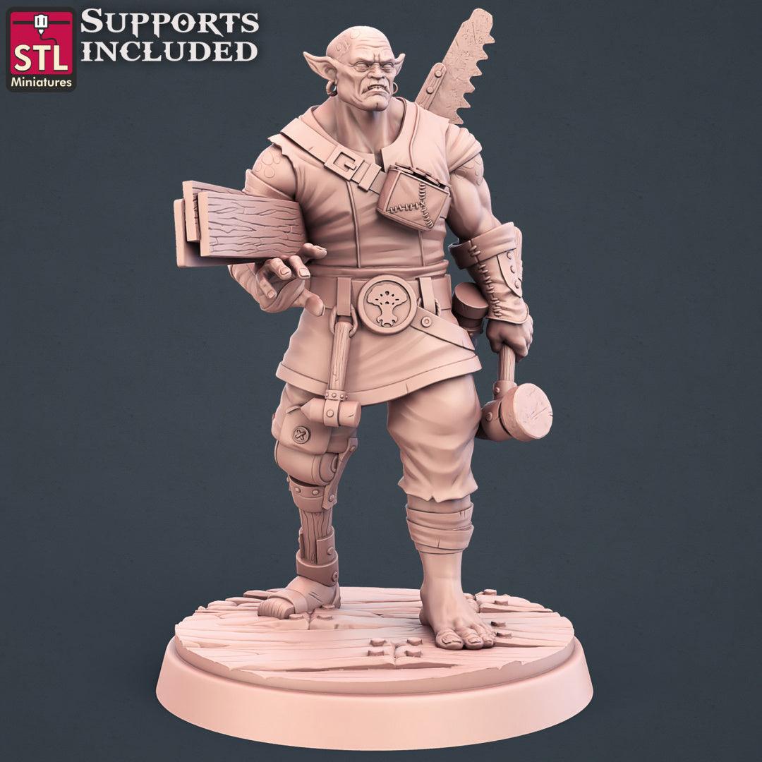 3D Printed STL Miniatures Carpenter Set 28mm - 32mm War Gaming D&D - 3D Printing Boss 