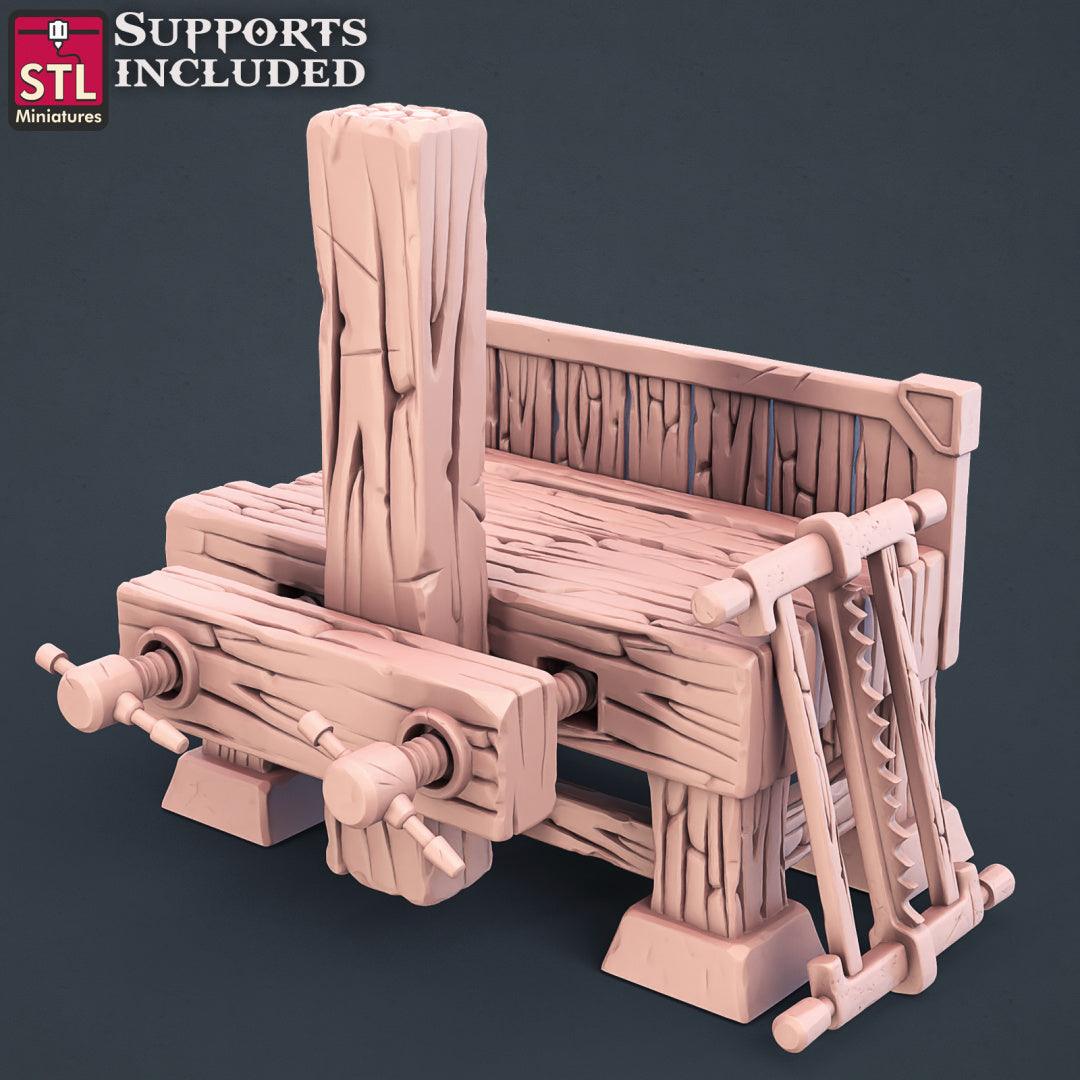 3D Printed STL Miniatures Carpenter Set 28mm - 32mm War Gaming D&D - 3D Printing Boss 