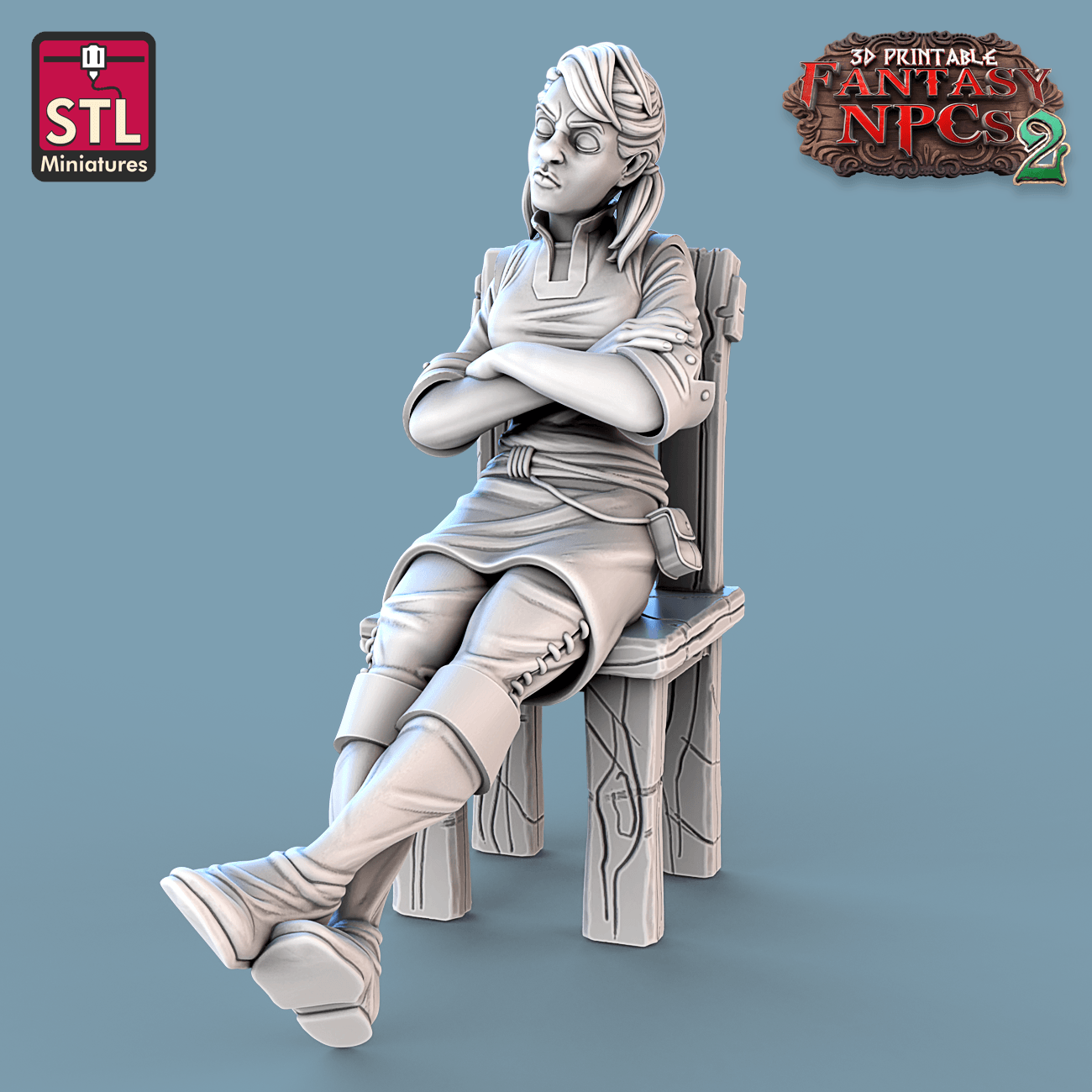 3D Printed STL Miniatures Classroom Set Fantasy NPC 2 | 28 - 32mm War Gaming D&D - 3D Printing Boss 