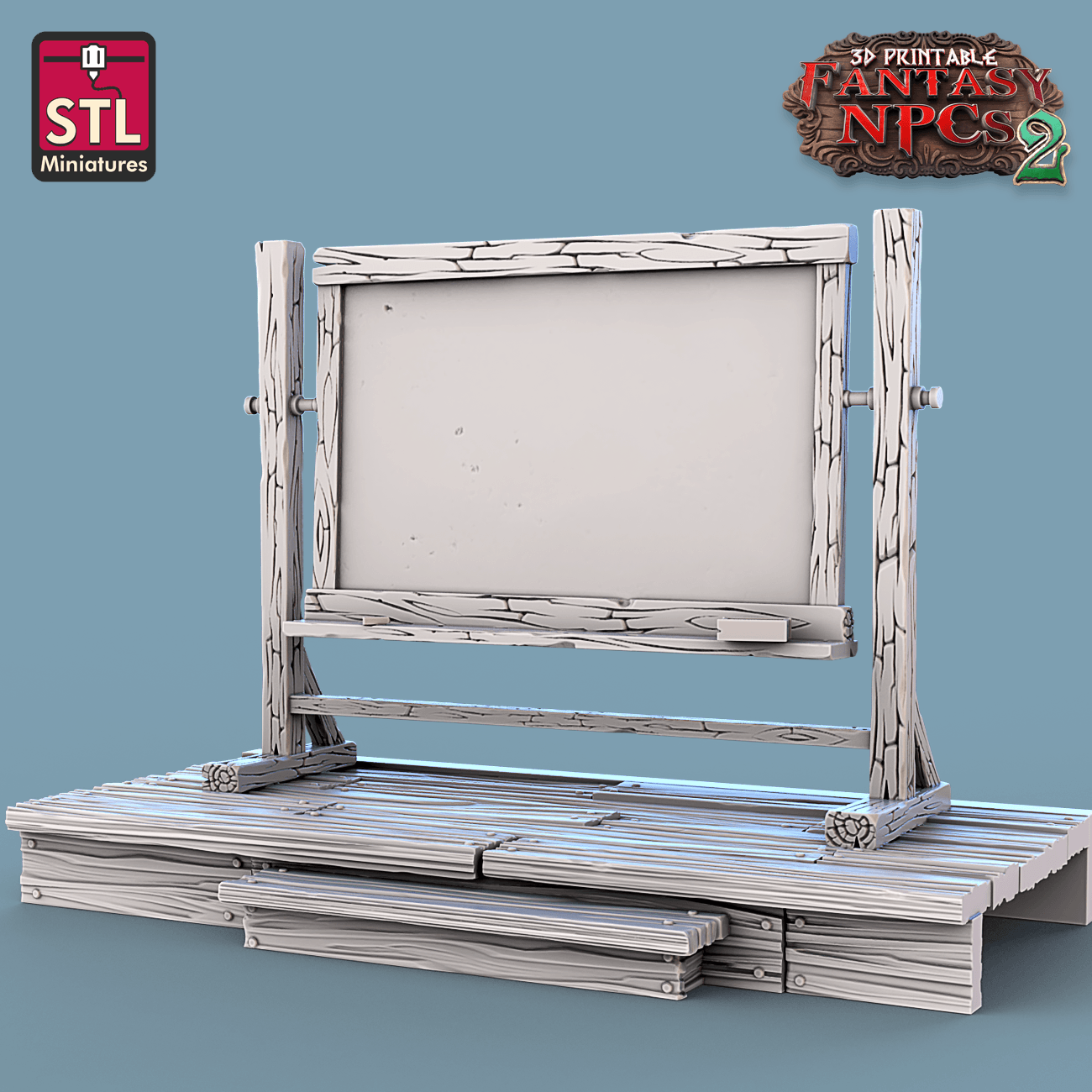 3D Printed STL Miniatures Classroom Set Fantasy NPC 2 | 28 - 32mm War Gaming D&D - 3D Printing Boss 