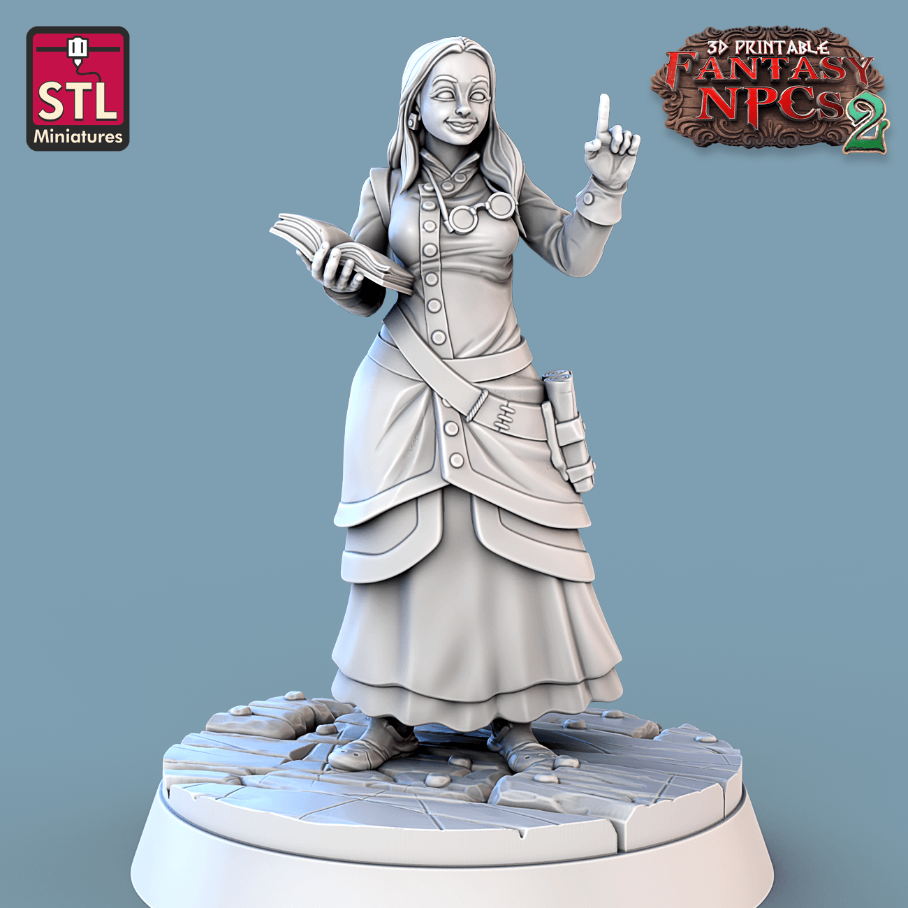 3D Printed STL Miniatures Classroom Set Fantasy NPC 2 | 28 - 32mm War Gaming D&D - 3D Printing Boss 