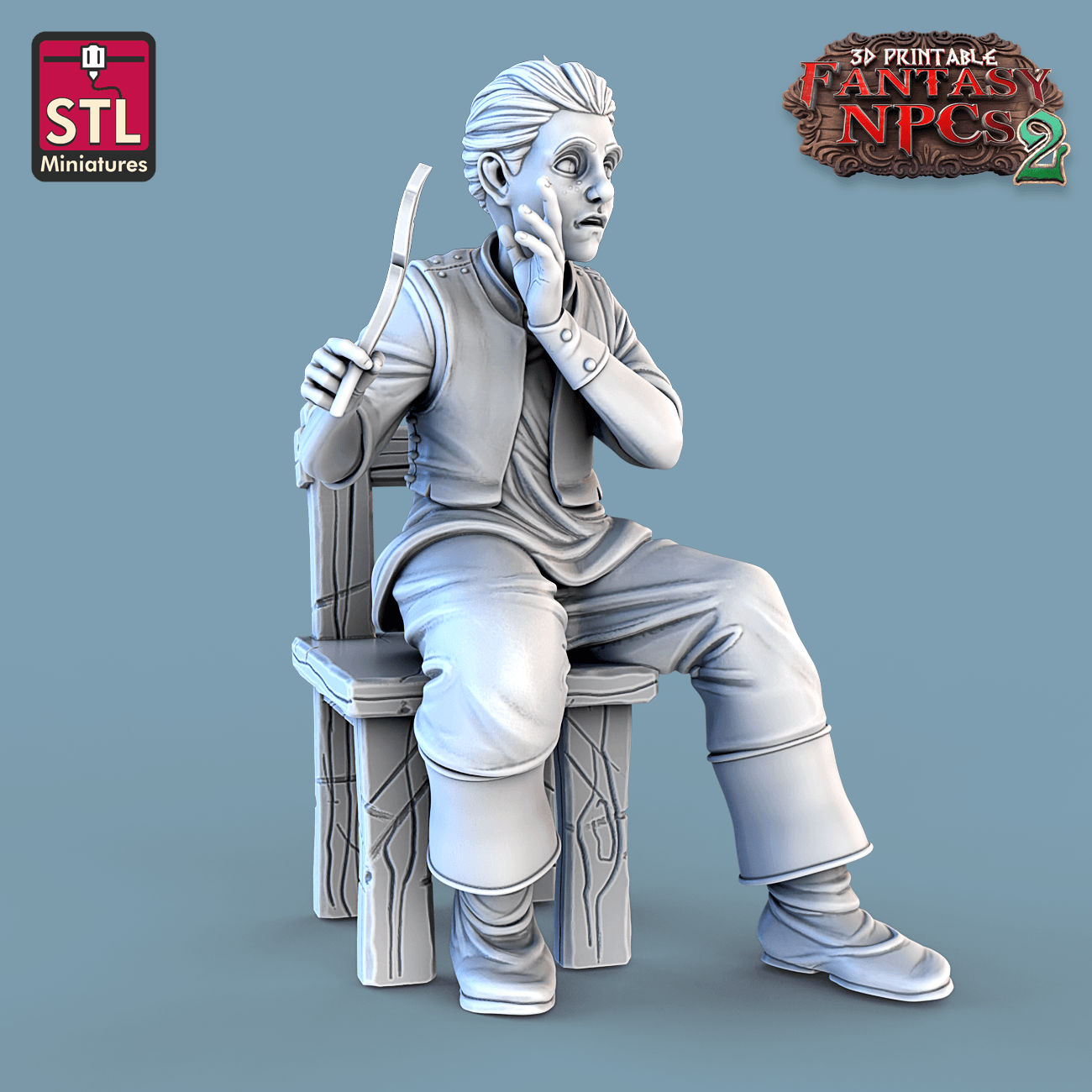 3D Printed STL Miniatures Classroom Set Fantasy NPC 2 | 28 - 32mm War Gaming D&D - 3D Printing Boss 