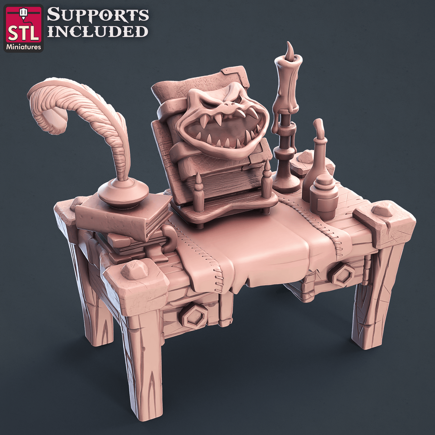 3D Printed STL Miniatures Darkwizard Set 28mm - 32mm War Gaming D&D - 3D Printing Boss 