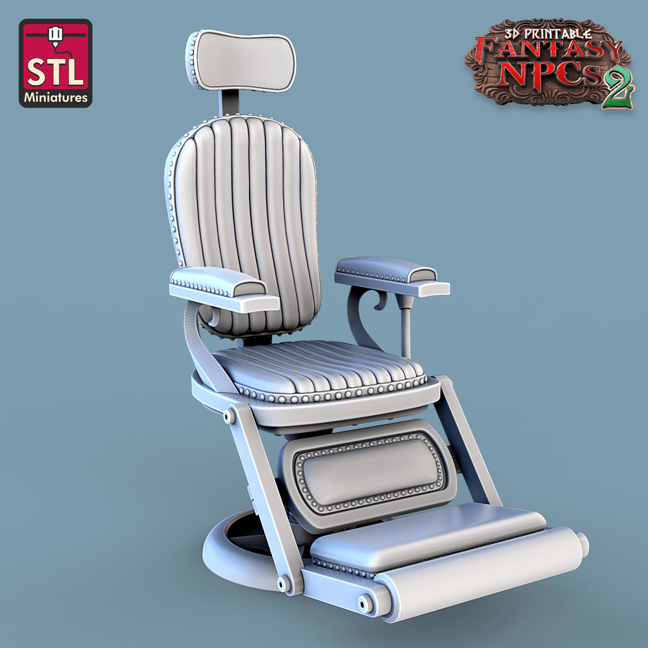 3D Printed STL Miniatures Dentist Set Fantasy NPC 2 | 28 - 32mm War Gaming D&D - 3D Printing Boss 