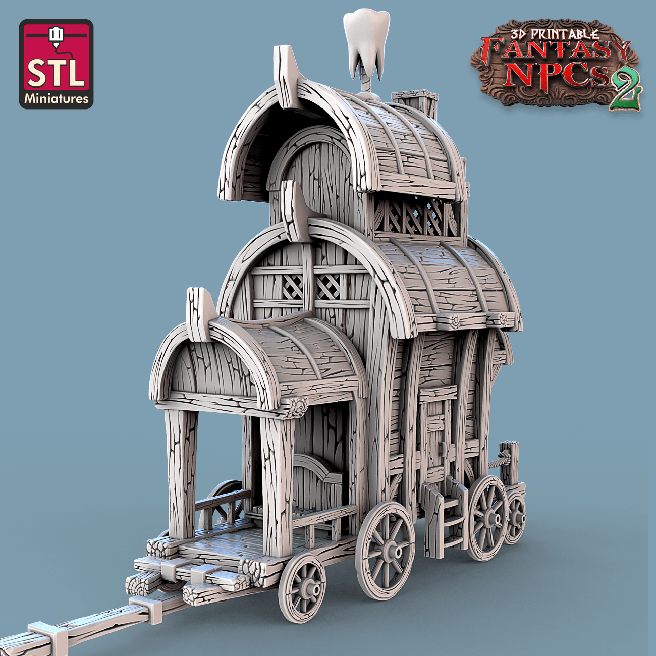 3D Printed STL Miniatures Dentist Set Fantasy NPC 2 | 28 - 32mm War Gaming D&D - 3D Printing Boss 