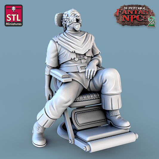 3D Printed STL Miniatures Dentist Set Fantasy NPC 2 | 28 - 32mm War Gaming D&D - 3D Printing Boss 