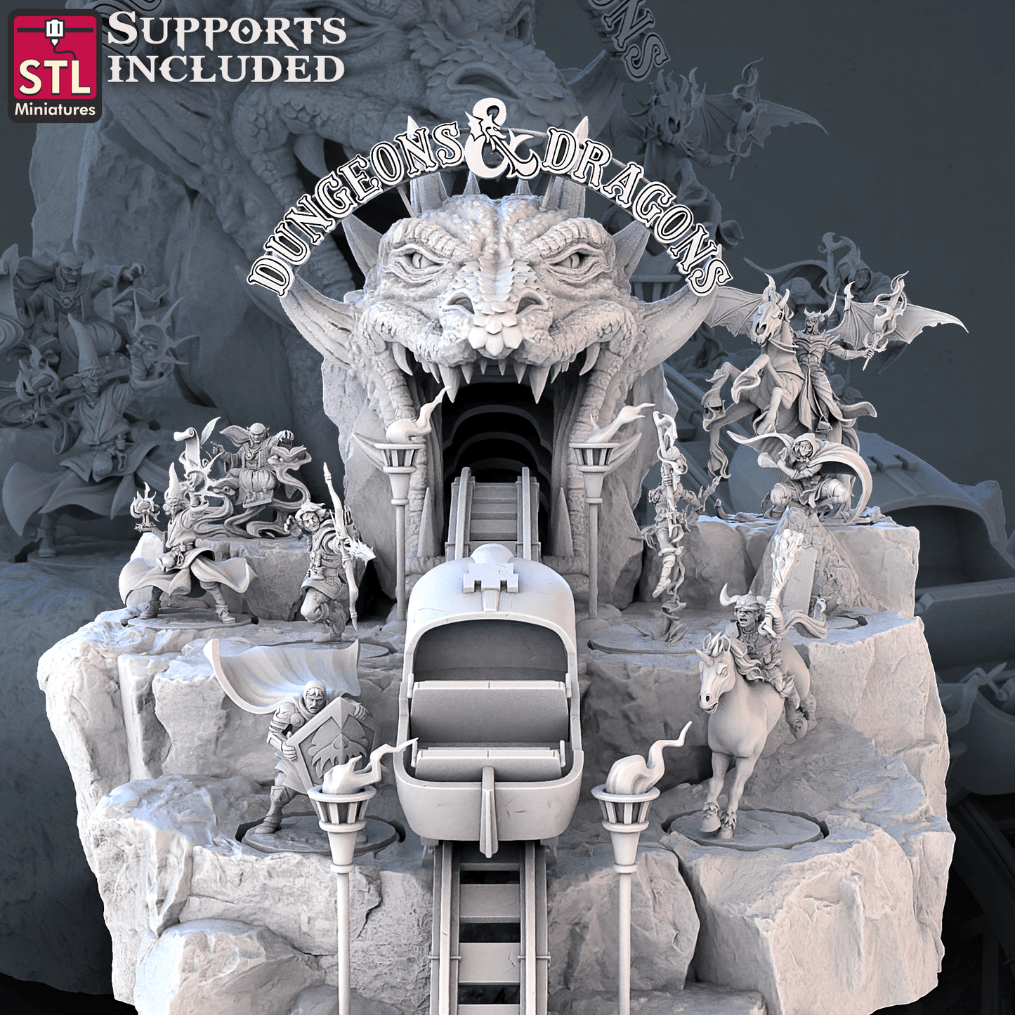 3D Printed STL Miniatures DnD Tribute Set 28mm - 32mm War Gaming D&D - 3D Printing Boss 