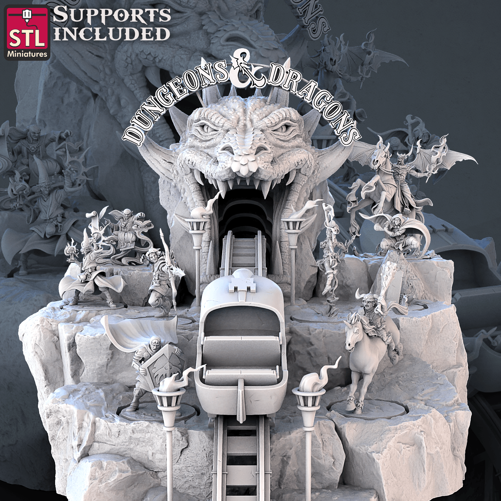 3D Printed STL Miniatures DnD Tribute Set 28mm - 32mm War Gaming D&D - 3D Printing Boss 