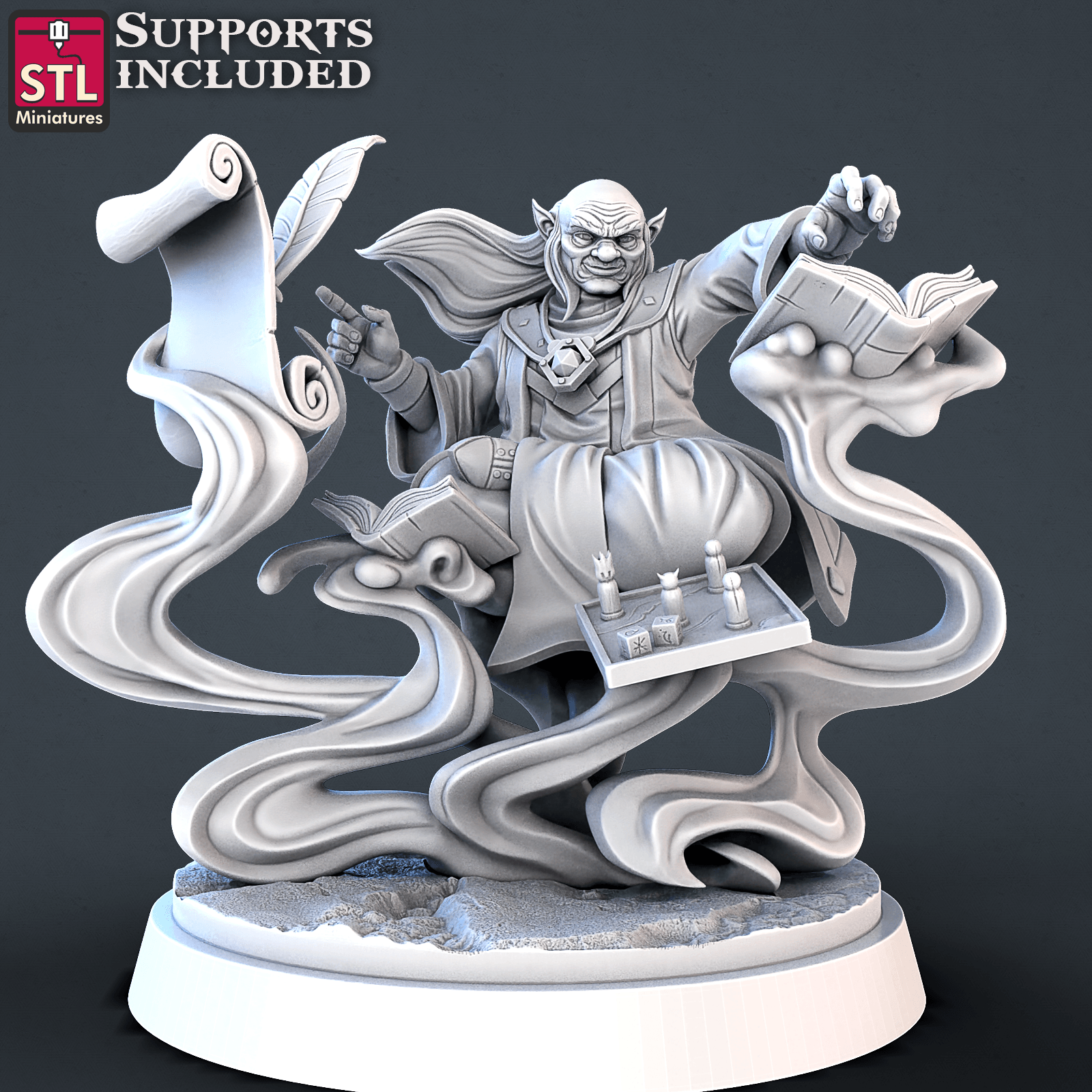 3D Printed STL Miniatures Dungeon Master DnD Tribute Set 28mm - 32mm War Gaming D&D - 3D Printing Boss 
