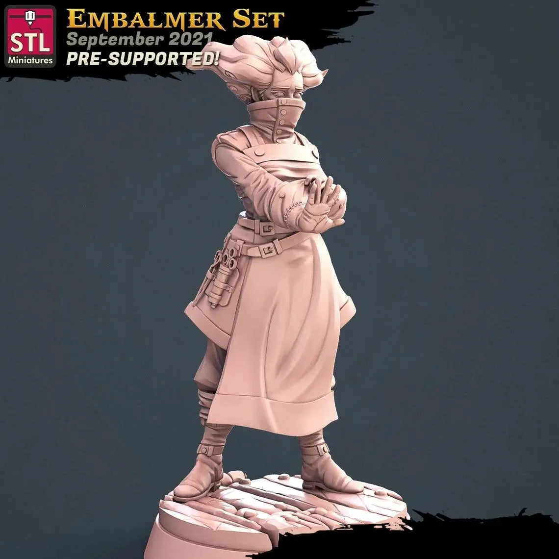 3D Printed STL Miniatures Embalmer Set Fantasy NPC 2 | 28 - 32mm War Gaming D&D - 3D Printing Boss 