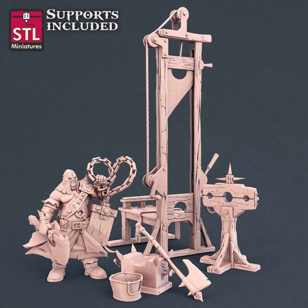 3D Printed STL Miniatures Executioner Set 28mm - 32mm War Gaming D&D - 3D Printing Boss 