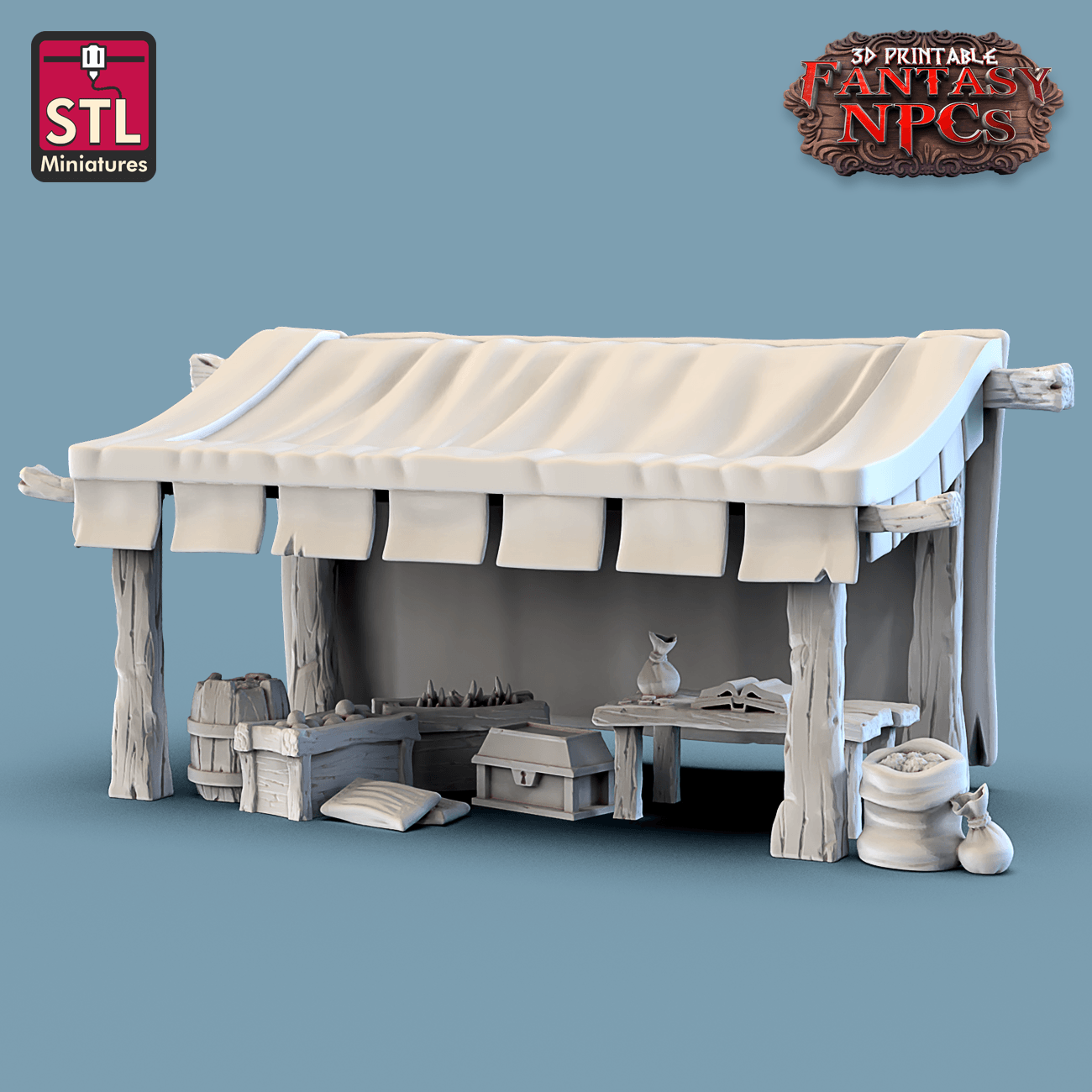 3D Printed STL Miniatures Exotic Pet Vendor Set Fantasy NPC 28mm - 32mm War Gaming D&D - 3D Printing Boss 