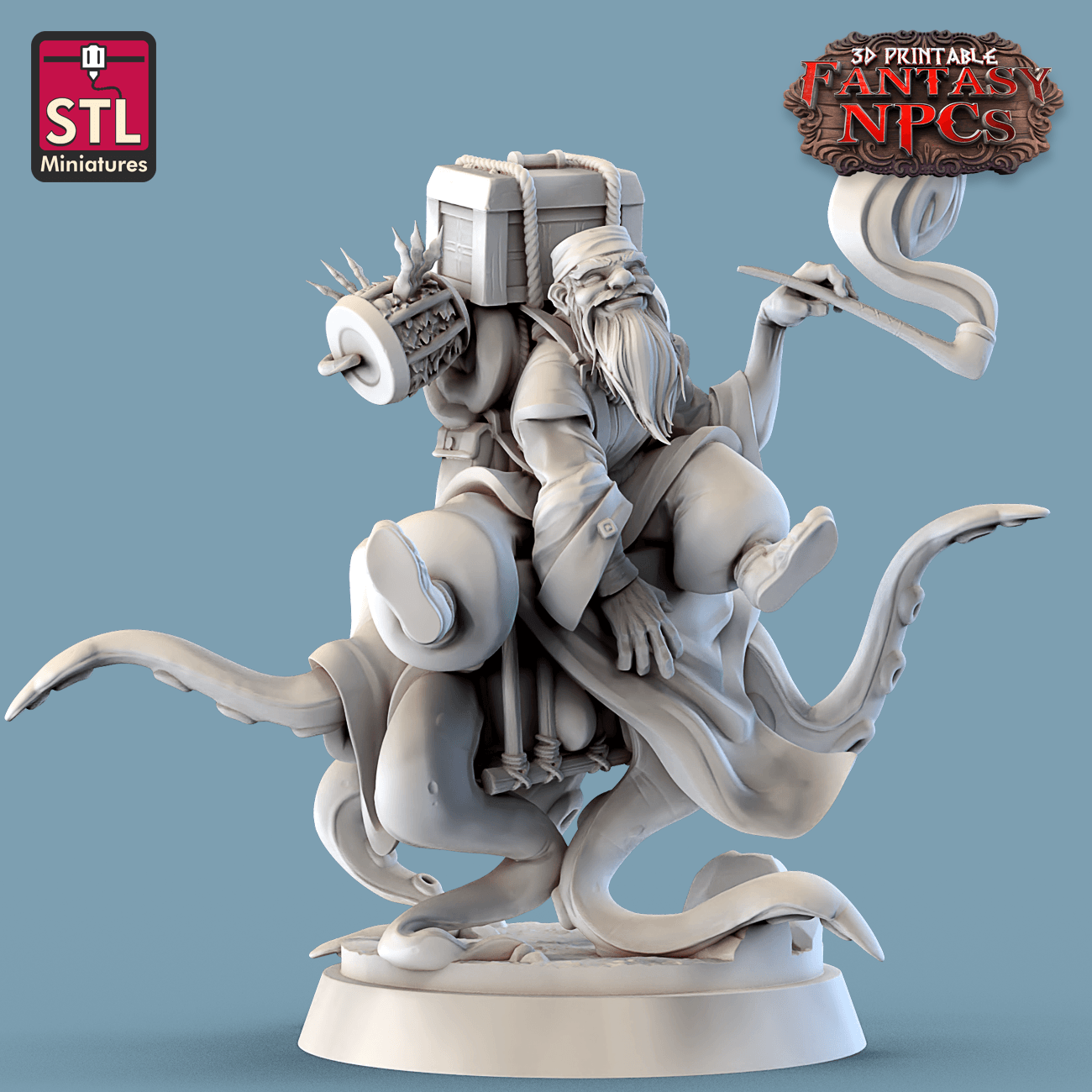 3D Printed STL Miniatures Exotic Pet Vendor Set Fantasy NPC 28mm - 32mm War Gaming D&D - 3D Printing Boss 