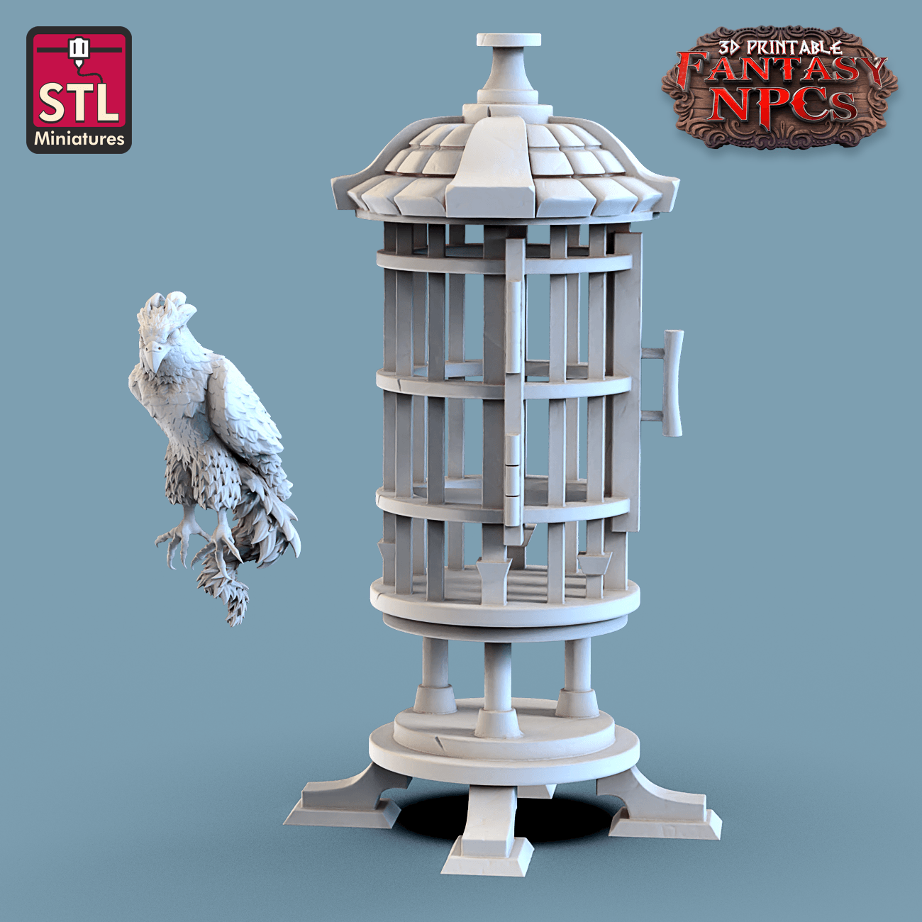 3D Printed STL Miniatures Exotic Pet Vendor Set Fantasy NPC 28mm - 32mm War Gaming D&D - 3D Printing Boss 