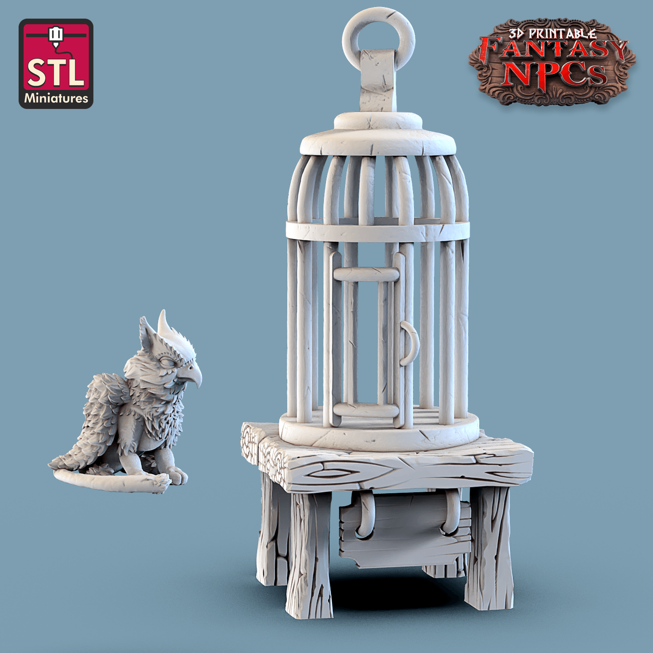 3D Printed STL Miniatures Exotic Pet Vendor Set Fantasy NPC 28mm - 32mm War Gaming D&D - 3D Printing Boss 