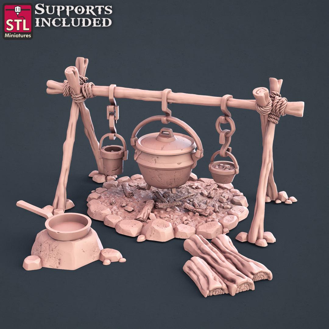 3D Printed STL Miniatures Explorers Set Fantasy NPC 2 | 28 - 32mm War Gaming D&D - 3D Printing Boss 