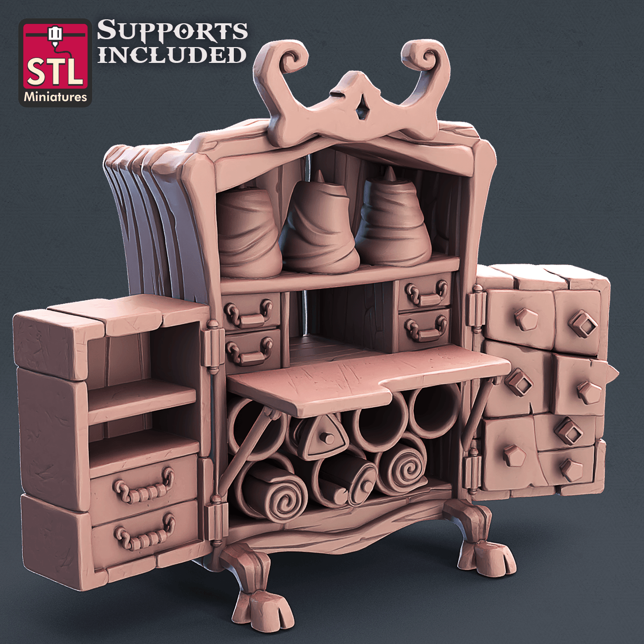 3D Printed STL Miniatures Fabric Seller Set 28mm - 32mm War Gaming D&D - 3D Printing Boss 
