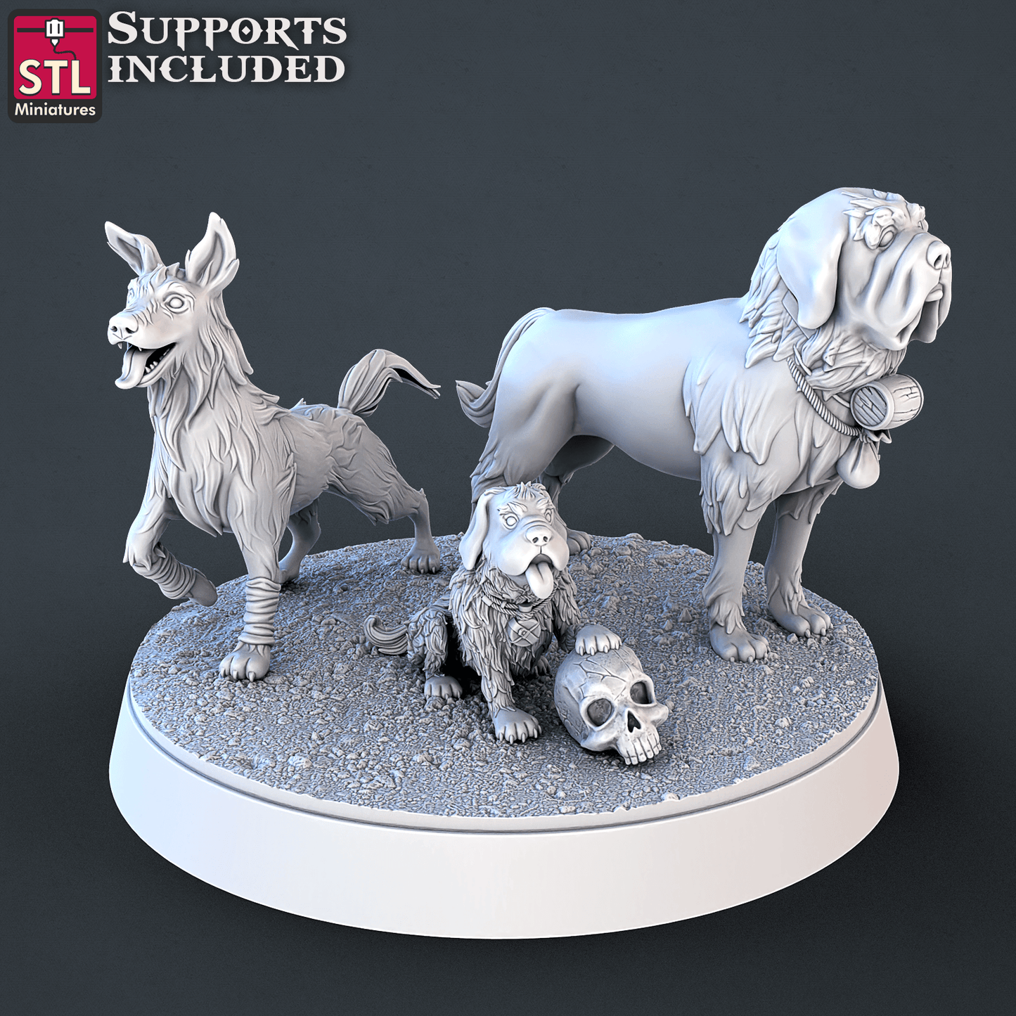 3D Printed STL Miniatures Farm Animals Set | 28 - 32mm War Gaming D&D - 3D Printing Boss 