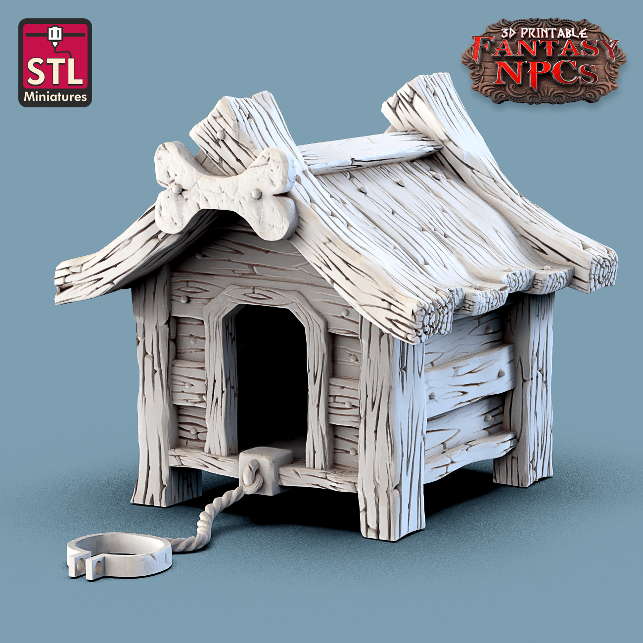 3D Printed STL Miniatures Farmer Set Fantasy NPC 28mm - 32mm War Gaming D&D - 3D Printing Boss 