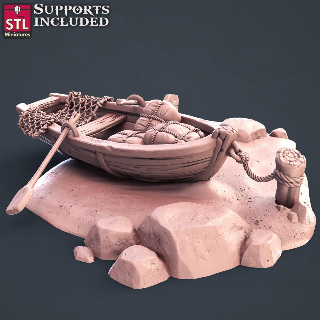 3D Printed STL Miniatures Fisherman Set Fantasy NPC 2 | 28 - 32mm War Gaming D&D - 3D Printing Boss 