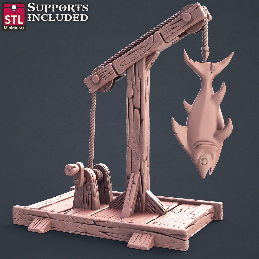 3D Printed STL Miniatures Fisherman Set Fantasy NPC 2 | 28 - 32mm War Gaming D&D - 3D Printing Boss 