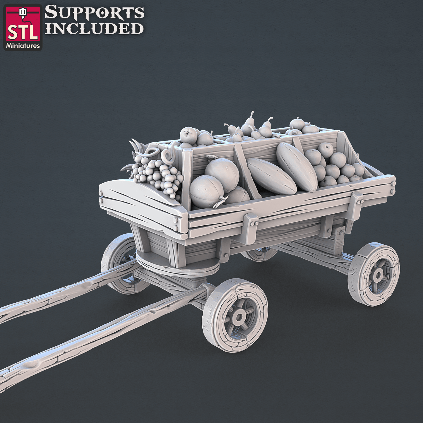 3D Printed STL Miniatures Food Vendors Set 28mm - 32mm War Gaming D&D - 3D Printing Boss 