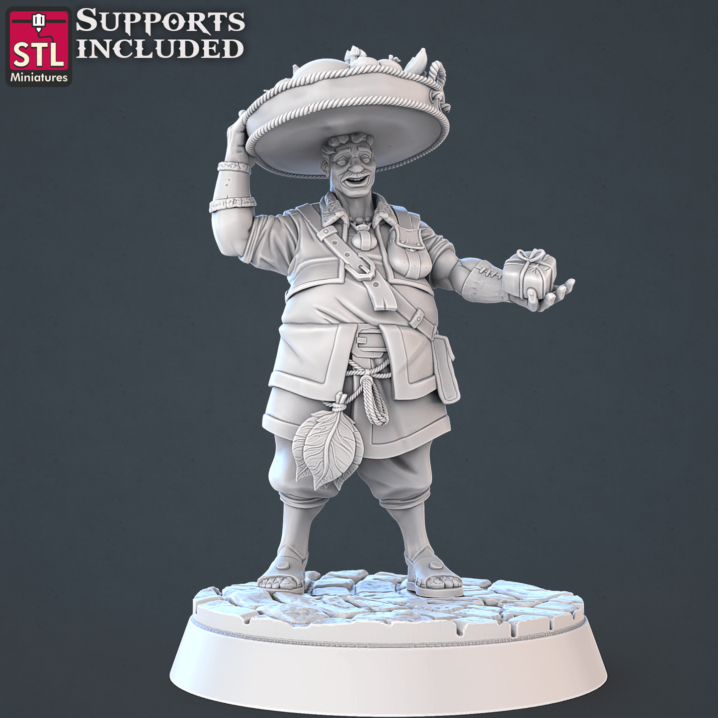 3D Printed STL Miniatures Food Vendors Set 28mm - 32mm War Gaming D&D - 3D Printing Boss 