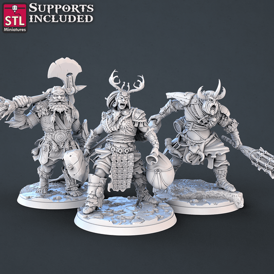 3D Printed STL Miniatures Frost Giants Set | 28 - 32mm War Gaming D&D - 3D Printing Boss 
