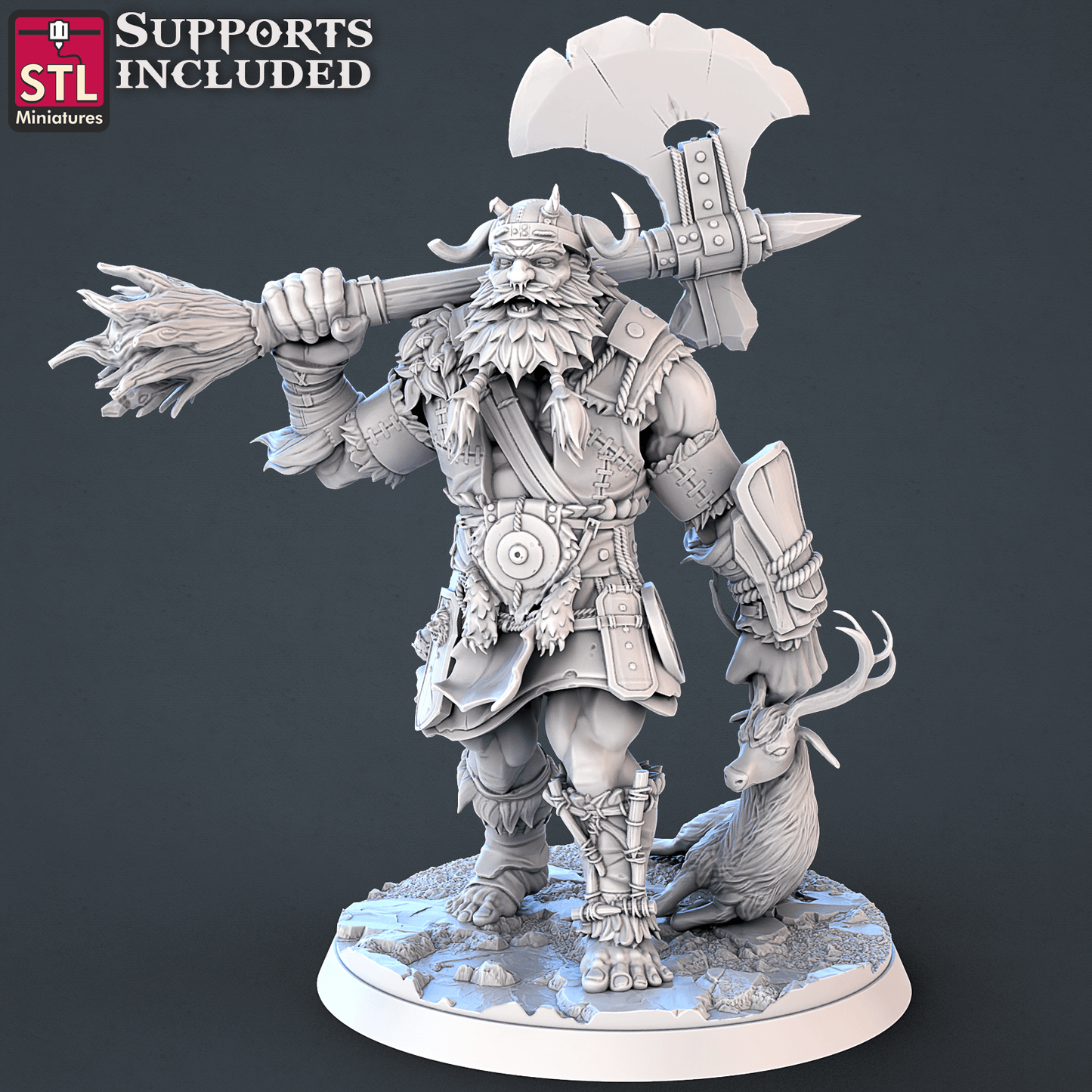 3D Printed STL Miniatures Frost Giants Set | 28 - 32mm War Gaming D&D - 3D Printing Boss 