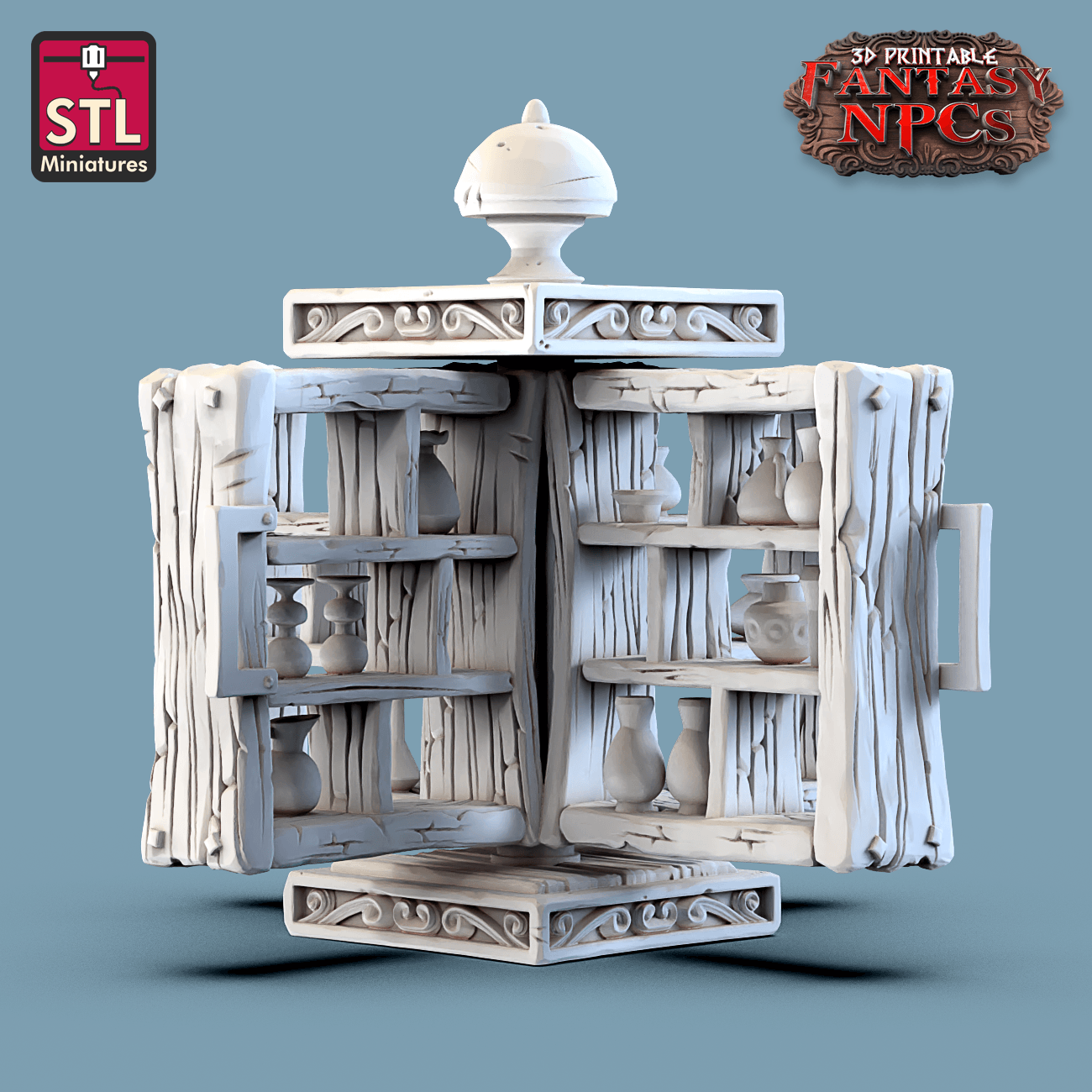3D Printed STL Miniatures Glassblower Set Fantasy NPC 28mm - 32mm War Gaming D&D - 3D Printing Boss 