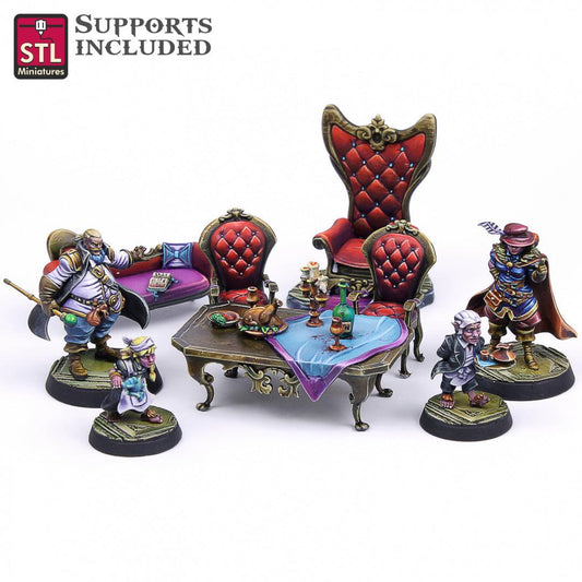3D Printed STL Miniatures Guild Masters Set 28mm - 32mm War Gaming D&D - 3D Printing Boss 