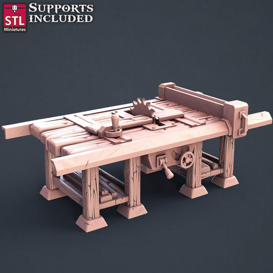 3D Printed STL Miniatures Human Carpenter Set Fantasy NPC 2 | 28 - 32mm War Gaming D&D - 3D Printing Boss 