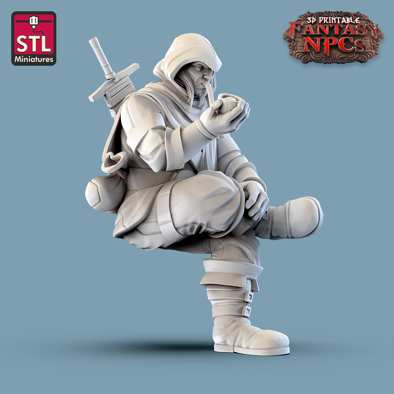 3D Printed STL Miniatures Inn Tavern Set Fantasy NPC 28mm - 32mm War Gaming D&D - 3D Printing Boss 