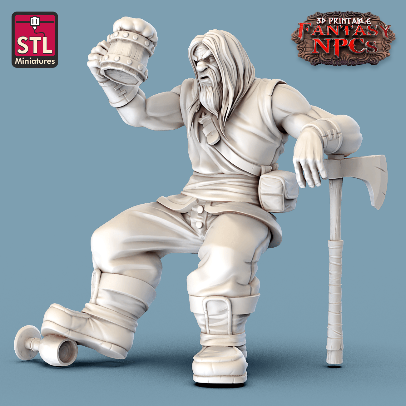 3D Printed STL Miniatures Inn Tavern Set Fantasy NPC 28mm - 32mm War Gaming D&D - 3D Printing Boss 