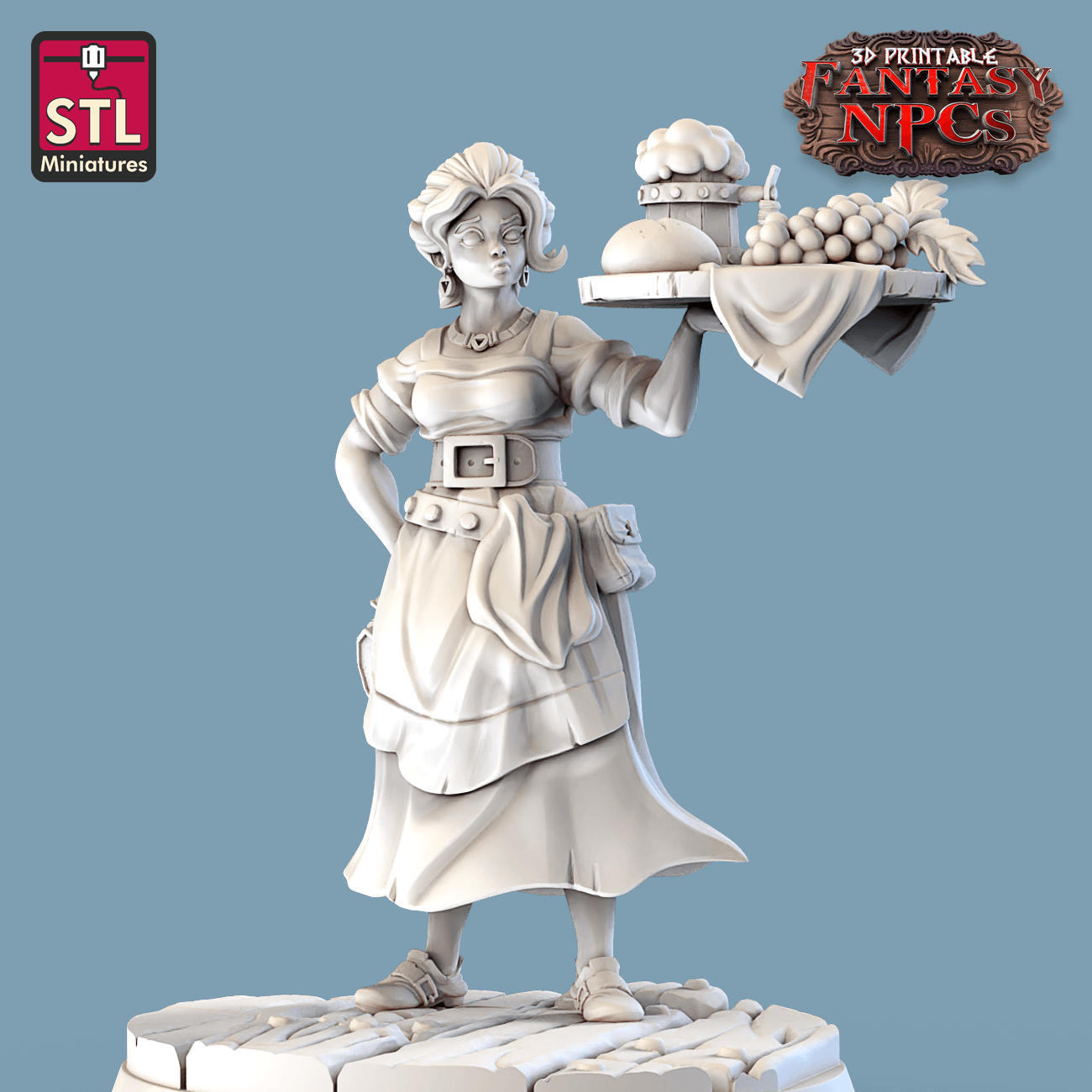 3D Printed STL Miniatures Inn Tavern Set Fantasy NPC 28mm - 32mm War Gaming D&D - 3D Printing Boss 
