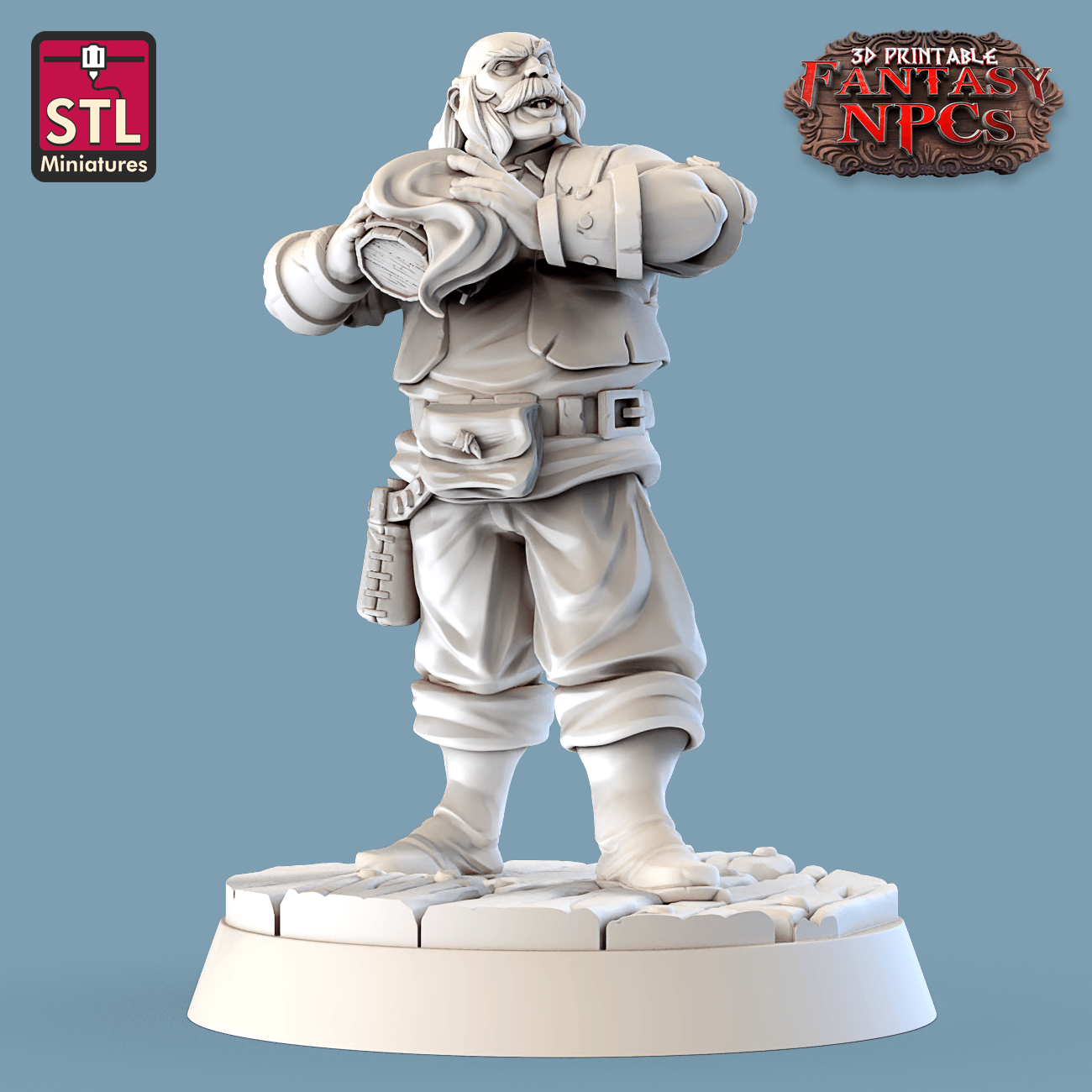 3D Printed STL Miniatures Inn Tavern Set Fantasy NPC 28mm - 32mm War Gaming D&D - 3D Printing Boss 