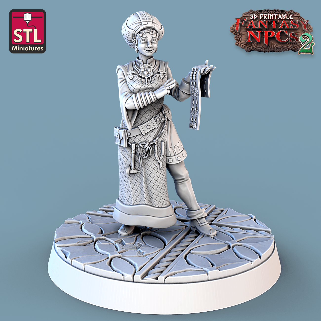 3D Printed STL Miniatures Jewelers Set Fantasy NPC 2 | 28 - 32mm War Gaming D&D - 3D Printing Boss 