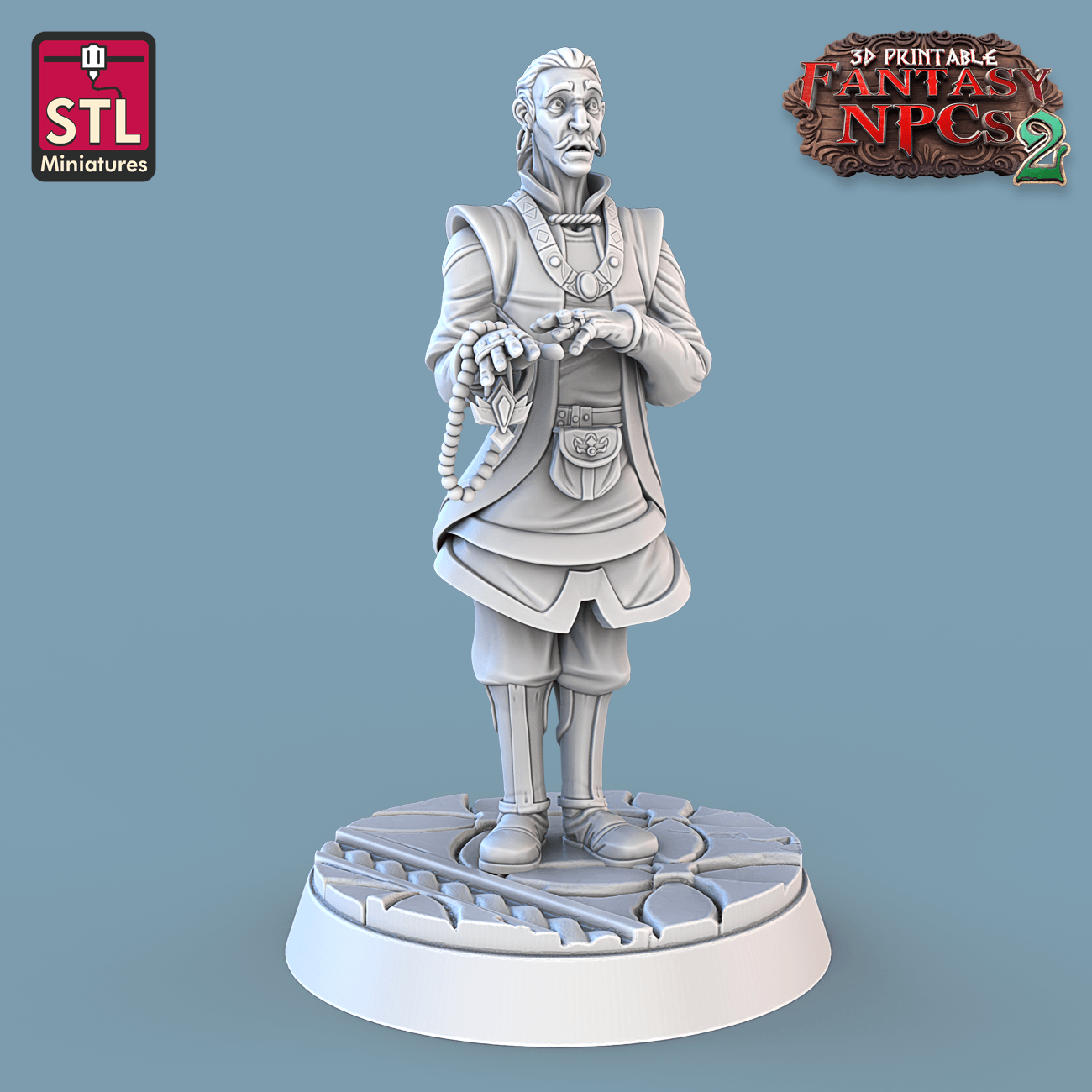 3D Printed STL Miniatures Jewelers Set Fantasy NPC 2 | 28 - 32mm War Gaming D&D - 3D Printing Boss 