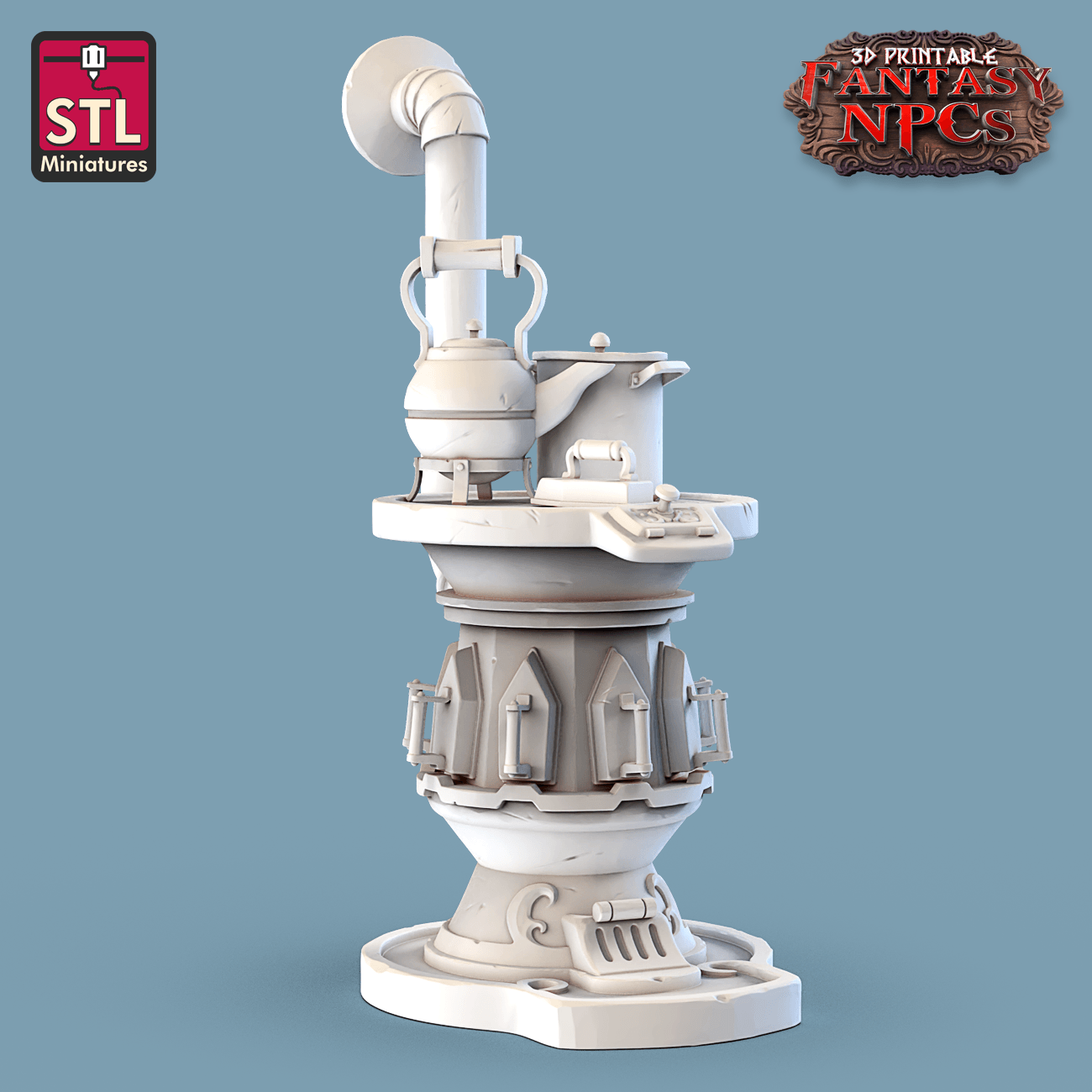 3D Printed STL Miniatures Laundry Set Fantasy NPC 28mm - 32mm War Gaming D&D - 3D Printing Boss 
