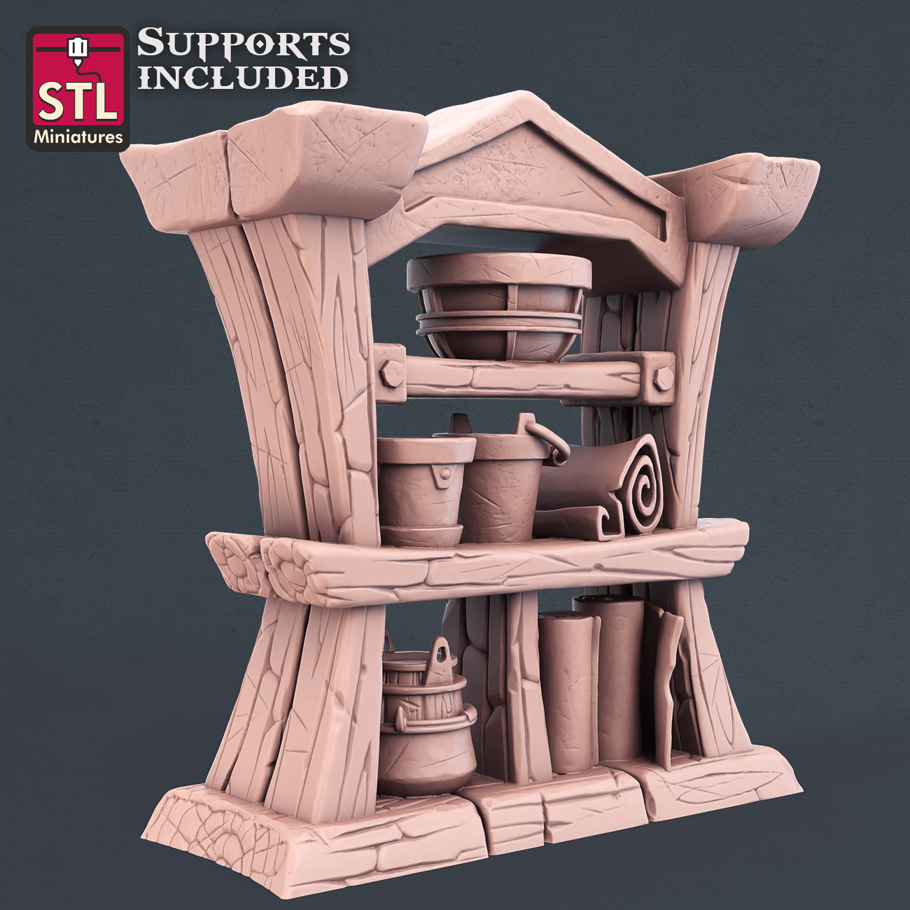 3D Printed STL Miniatures Leather Worker Set 28mm - 32mm War Gaming D&D - 3D Printing Boss 