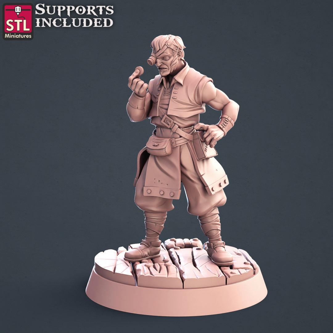3D Printed STL Miniatures Lender Set Fantasy NPC 2 | 28 - 32mm War Gaming D&D - 3D Printing Boss 