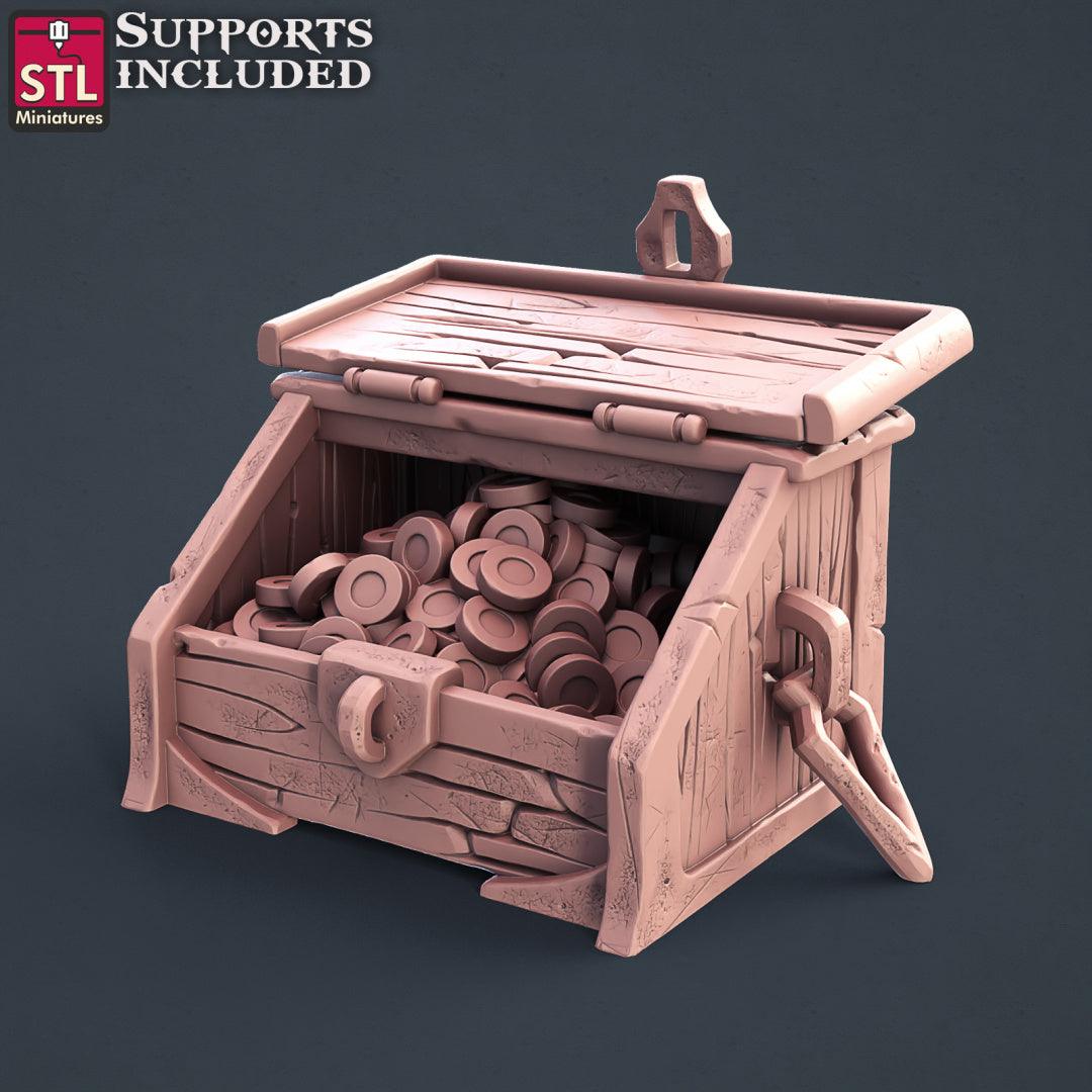 3D Printed STL Miniatures Lender Set Fantasy NPC 2 | 28 - 32mm War Gaming D&D - 3D Printing Boss 