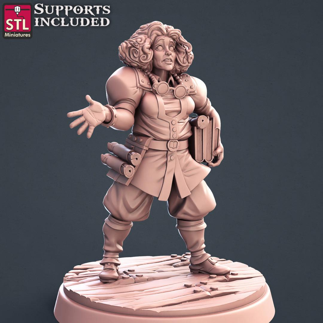 3D Printed STL Miniatures Librarian Set 28mm - 32mm War Gaming D&D - 3D Printing Boss 